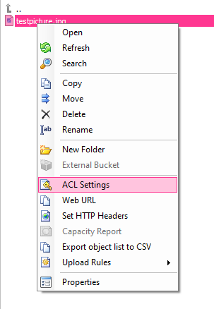 CloudBerry ACL Settings